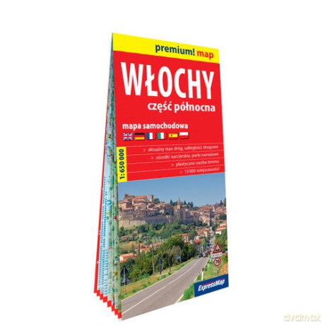 Włochy część północna; mapa samochodowa w kartonowej oprawie; 1:650 000