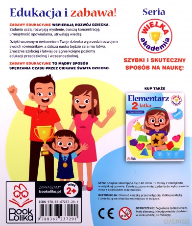 Zabawy edukacyjne 2-latka Wielka Akademia - Monika Majewska [KSIĄŻKA]