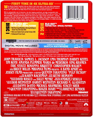 Pulp Fiction (steelbook) [Blu-Ray 4K]+[Blu-Ray]
