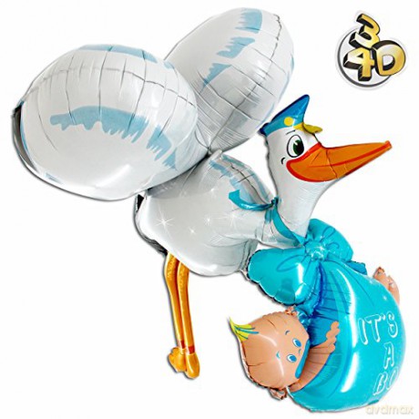 Balon bocian 3D blue