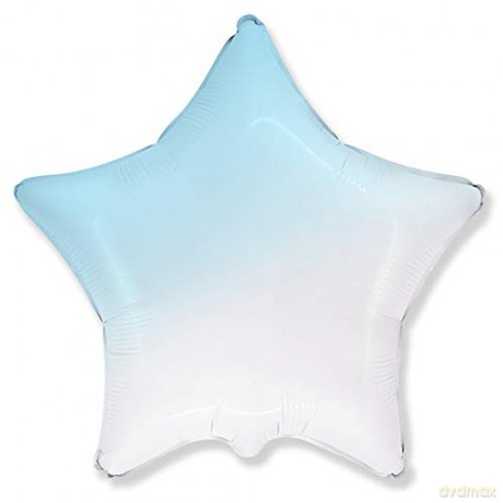 Balon foliowy 18 cali FX - Gwiazda (gradient biało-błękitny)
