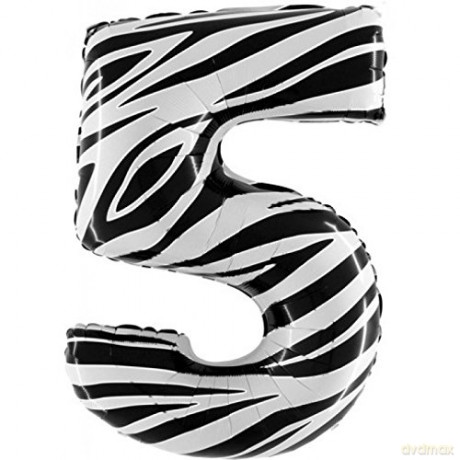 Balon Numer 5 Zebraloons 40 805-P