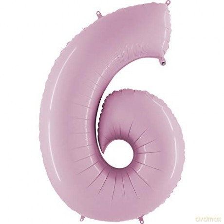 Balon Numer 6 Pastel Pink 076PP-P