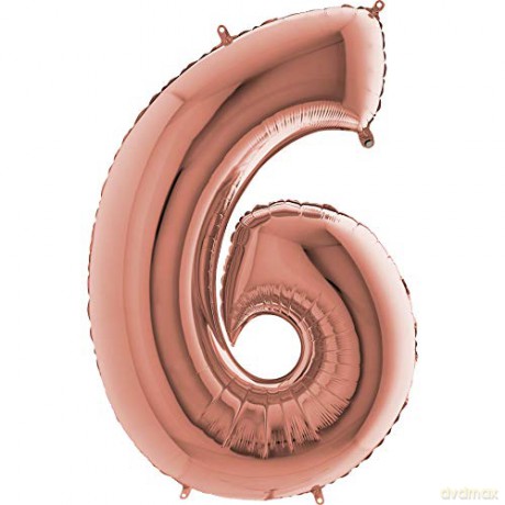 Balon Numer 6 rose gold 236RG-P