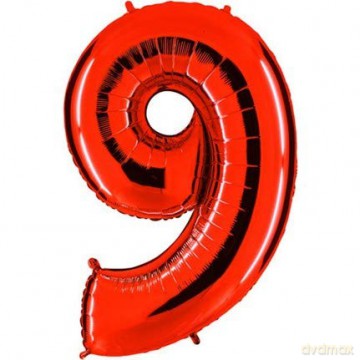 Balon numer 9 czerwony 089R