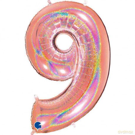 Balon Numer 9 Turkus w Kropki 839PT-P