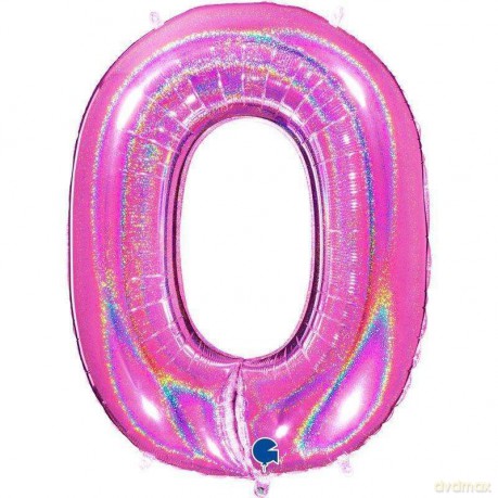 Balon Numer Grabo 40 Holo Glitter 0 Róż 610GHF-P