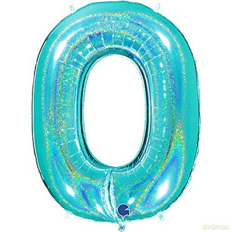 Balon Numer Grabo 40 Holo Glitter 0 Tiffany 770GHTI-P