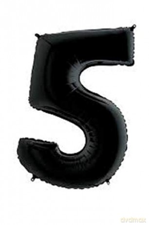 Balon Numerek 5 Czarny 045K-P