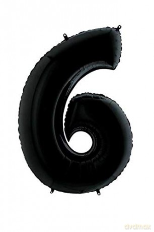 Balon Numerek 6 Czarny 046K-P