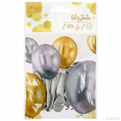 Balony mini - Celebrate Efekt chromu (8 szt.) srebrne