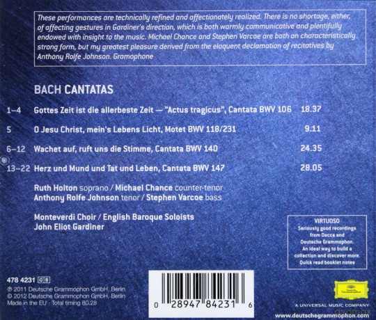 Monteverdi Choir: Bach Cantatas (Virtuoso) [CD]