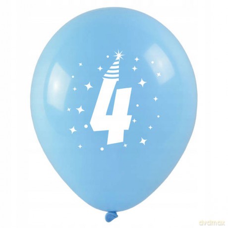 Balony z nadrukiem cyferki - 4 (3 szt.)