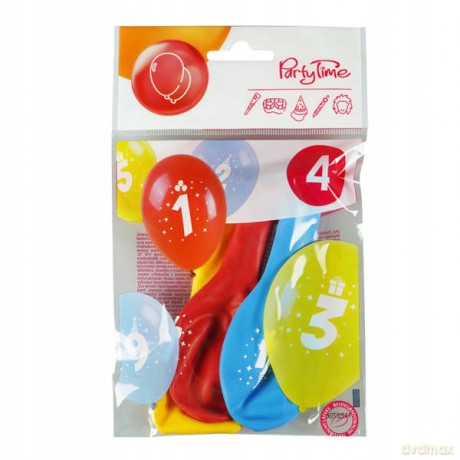 Balony z nadrukiem cyferki - 4 (3 szt.)