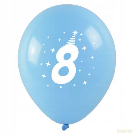 Balony z nadrukiem cyferki - 8 (3 szt.)