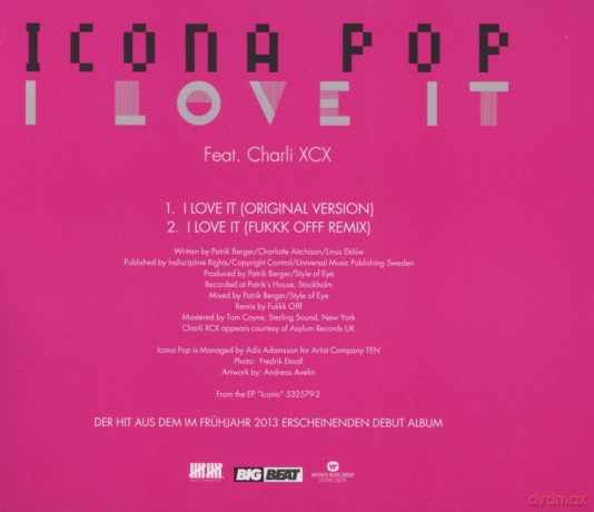 Icona Pop Feat.Charli Xcx: I Love It(2track) [CD]