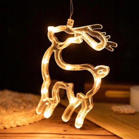 Dekoracja w okno świecąca led 22x22 cm (na baterie)- renifer NT2466