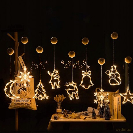 Dekoracja w okno świecąca led 22x22 cm (na baterie)- renifer NT2466