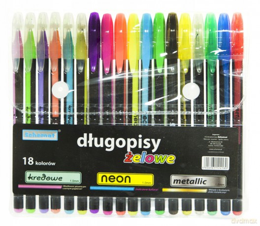 Dlugopisy Zelowe 4180 Mix 18 Kol.