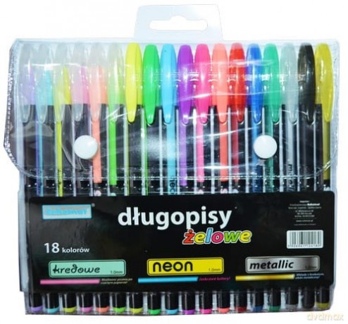 Dlugopisy Zelowe 4180 Mix 18 Kol.