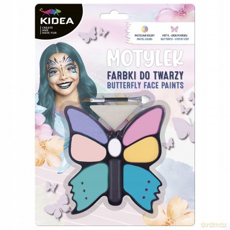 Farbki do twarzy motylek 8kol. kidea