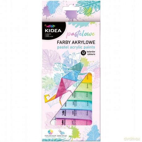 Farby akrylowe pastelowe 12x12ml kidea