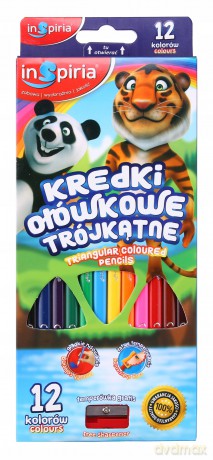 Inspiria - Kredki Trojkatne 12 Kol. 3934