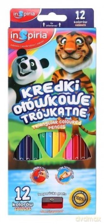 Inspiria - Kredki Trojkatne 12 Kol. 3934