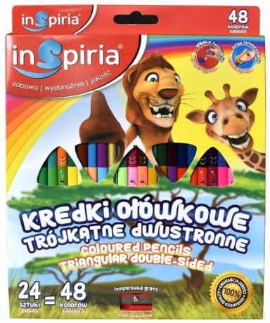 Inspiria - Kredki Trojkatne Dwustronne 2