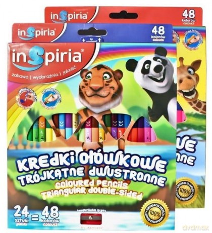 Inspiria - Kredki Trojkatne Dwustronne 2