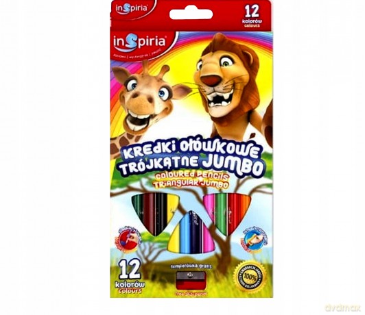 Inspiria - Kredki Trojkatne Jumbo 12 Kol
