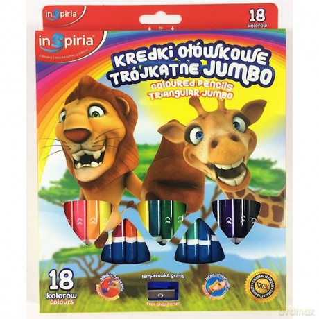 Inspiria - Kredki Trojkatne Jumbo 18 Kol