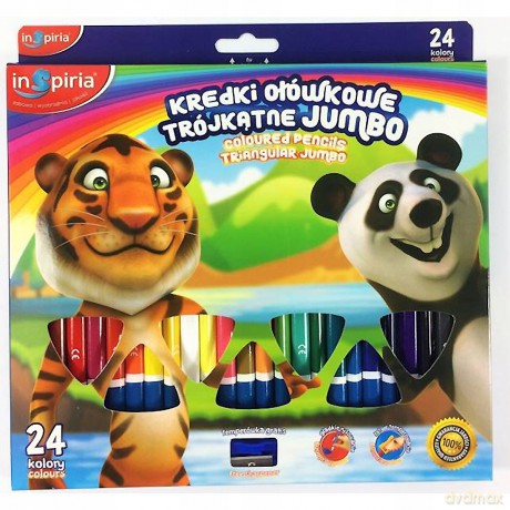 Inspiria - Kredki Trojkatne Jumbo 24 Kol