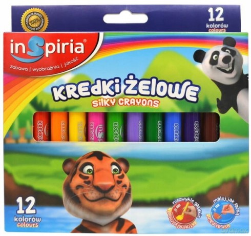 Inspiria - Kredki Zelowe 12 Kol. 8434