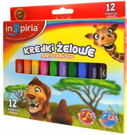 Inspiria - Kredki Zelowe 12 Kol. 8434