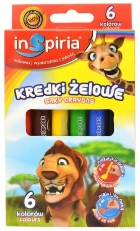 Inspiria - Kredki Zelowe 6 Kol. 8427
