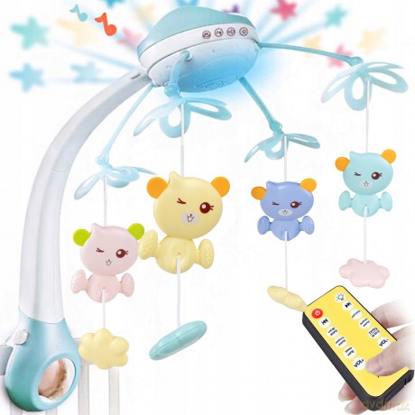 Karuzelka do łóżeczka 500 melodii pilot projektor