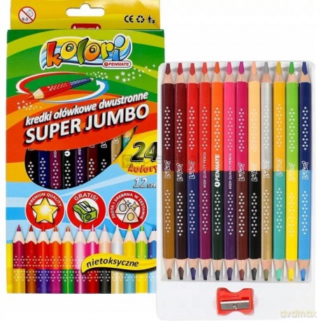 Kredki Oł.Dwustronne Jumbo 12/24 Ta