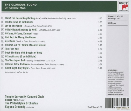 Eugene Ormandy: The Glorious Sound Of Christmas [CD]