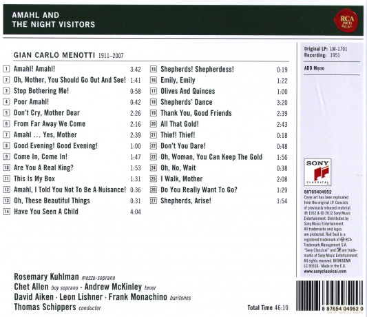 Thomas Schippers: Amahl And The Night Visitors [CD]