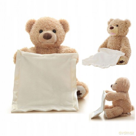 Maskotka MIŚ z KOCYKIEM w A kuku BRĄZOWY 30 cm NT1862