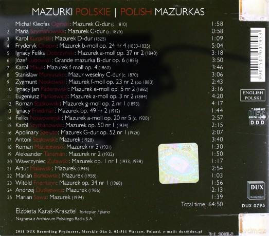 Polish Mazurkas Mazurki Polskie [CD]