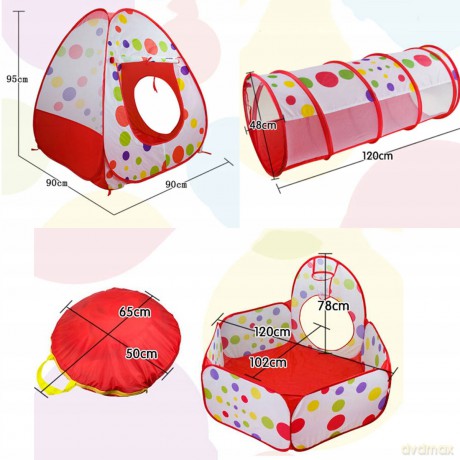 Namiot+tunel+basen plac zabaw 120x30x95 cm NT1400