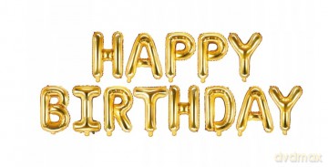 Napis z balonów Happy Birthday