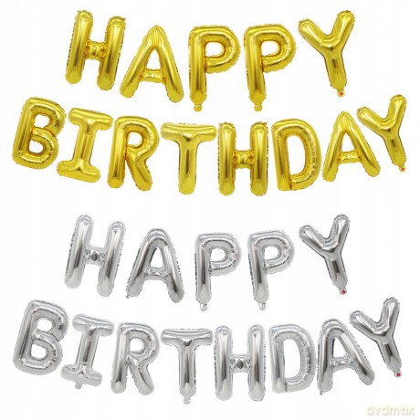 Napis z balonów Happy Birthday