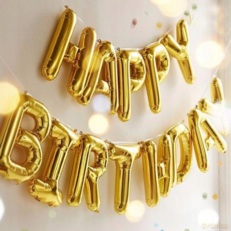 Napis z balonów Happy Birthday