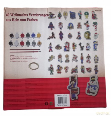 Ozdoby drewno Xmass 40 szt