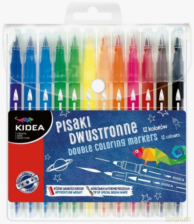 Pisaki Dwustronne 12 Kolor Kidea