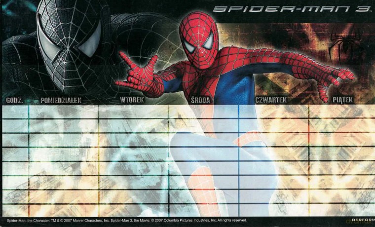 Plan lekcji Spider 2rodz./ 0002580