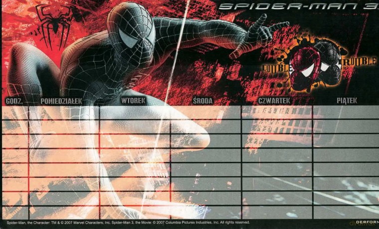 Plan lekcji Spider 2rodz./ 0002580